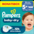 Windeln Baby Dry Gr. 5+ Junior Plus (12-17 kg) Monatsbox, 168 St