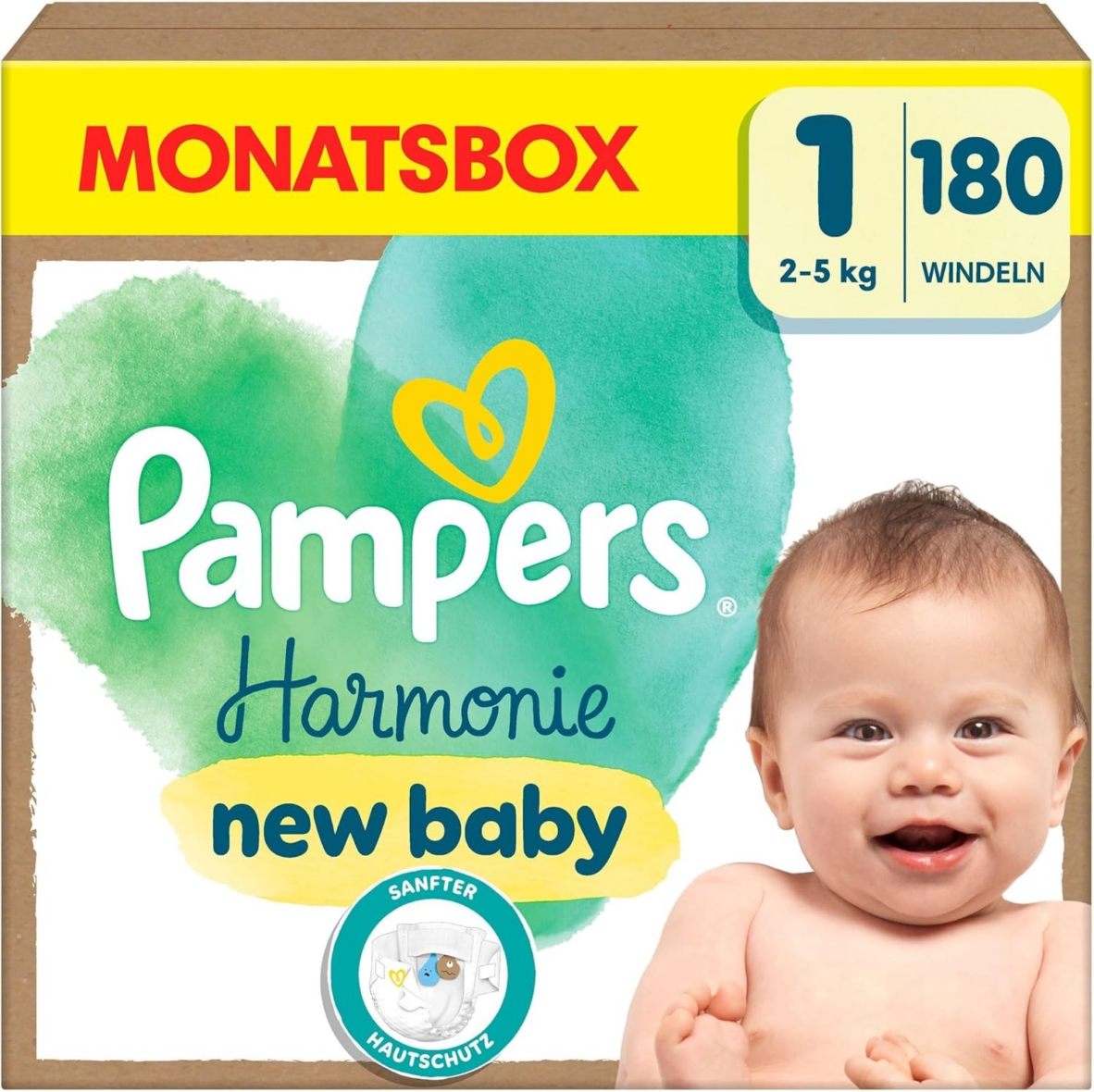 Windeln Harmonie Gr.1 Newborn  (2-5 kg), Monatsbox, 180 St