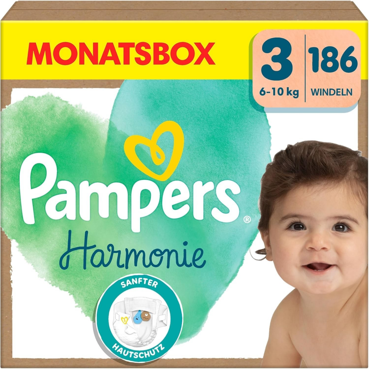 Windeln Harmonie Gr.3 Midi (6-10 kg), Monatsbox, 186 St